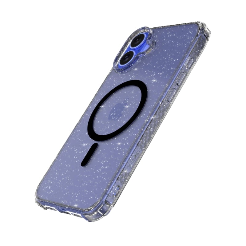 X-One [MagSafe] Glitter Impact Protection Case, iPhone 16 Plus-Glitter Clear