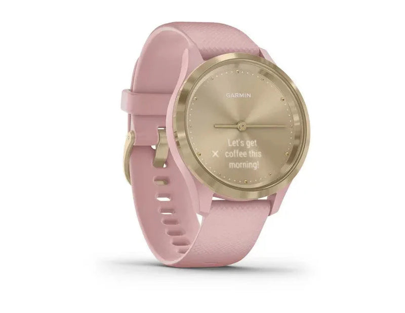 Garmin vívomove® 3S Light Gold Stainless Steel Bezel with Dust Rose Case and Silicone Band